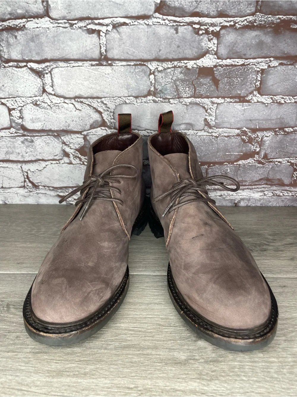 Allen Edmonds Surrey WeatherProof Taupe Nubuck Leather Boots Men sz 9.5D US/43EU
